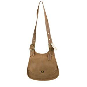 NWT COACH Vintage Crescent Saddle Shoulder Bag NYC 9235 Brown Leather Turn Lock